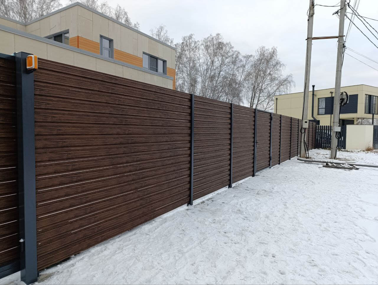 Забор-ранчо из евроштакетника 58м Темный Каштан 3D Принтек фото 4 в Новосибирске