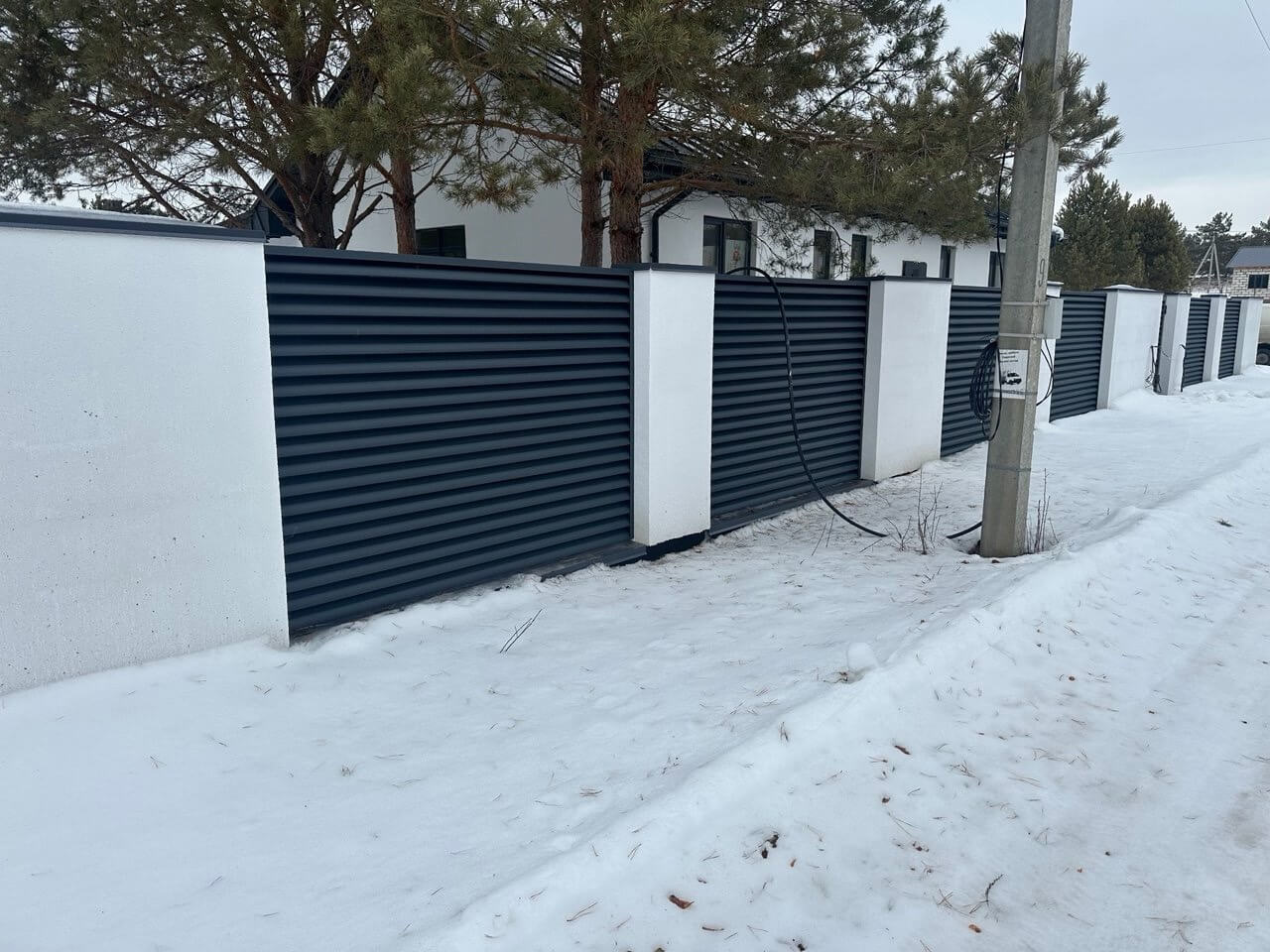 Забор-жалюзи 76м RAL7024/7024 Серый Графит двусторонний МАТТЕ фото 3 в Новосибирске