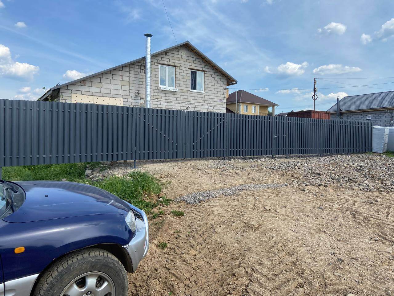Забор из евроштакетника 16м RAL7024 Серый Графит фото 5 в Новосибирске